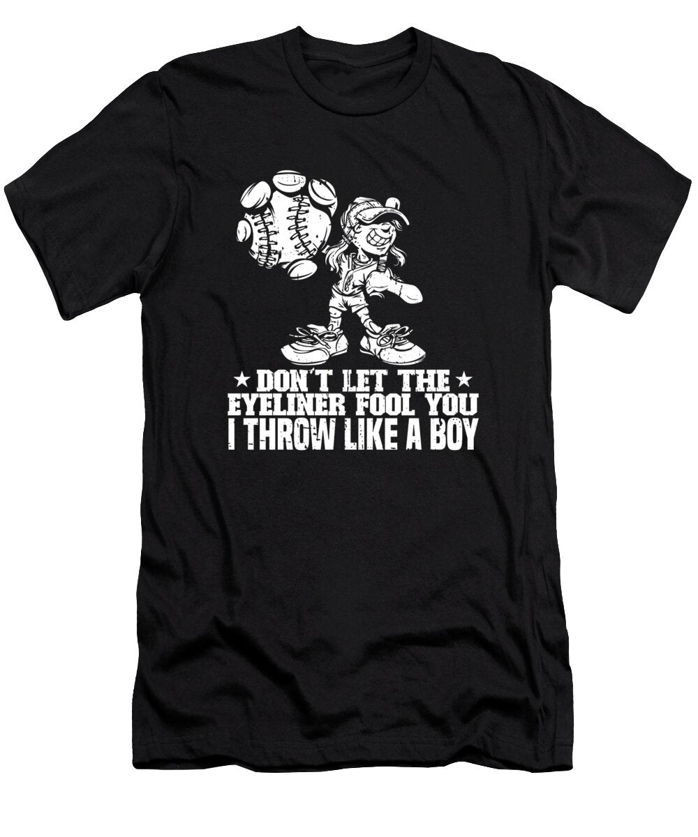 5 Funny Softball Batter Pitcher Catcher Softball Crazy Squirrel T-Shirt