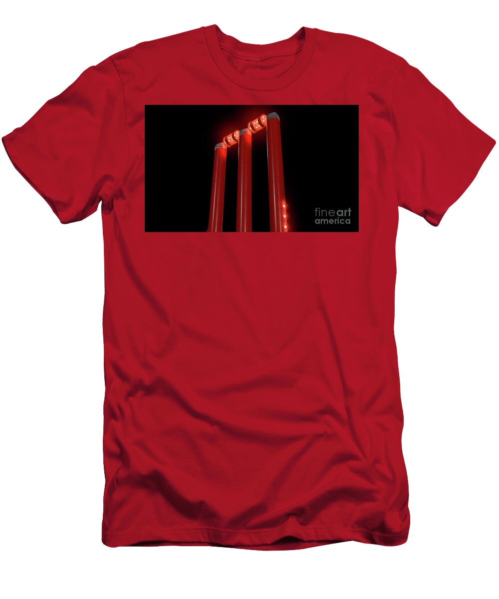 5 Illuminated Cricket Wicket Stumps Allan Swart T-Shirt