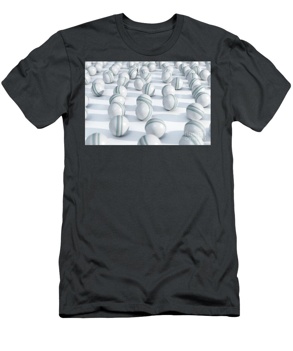 5 White Cricket Sports Ball Array Allan Swart T-Shirt
