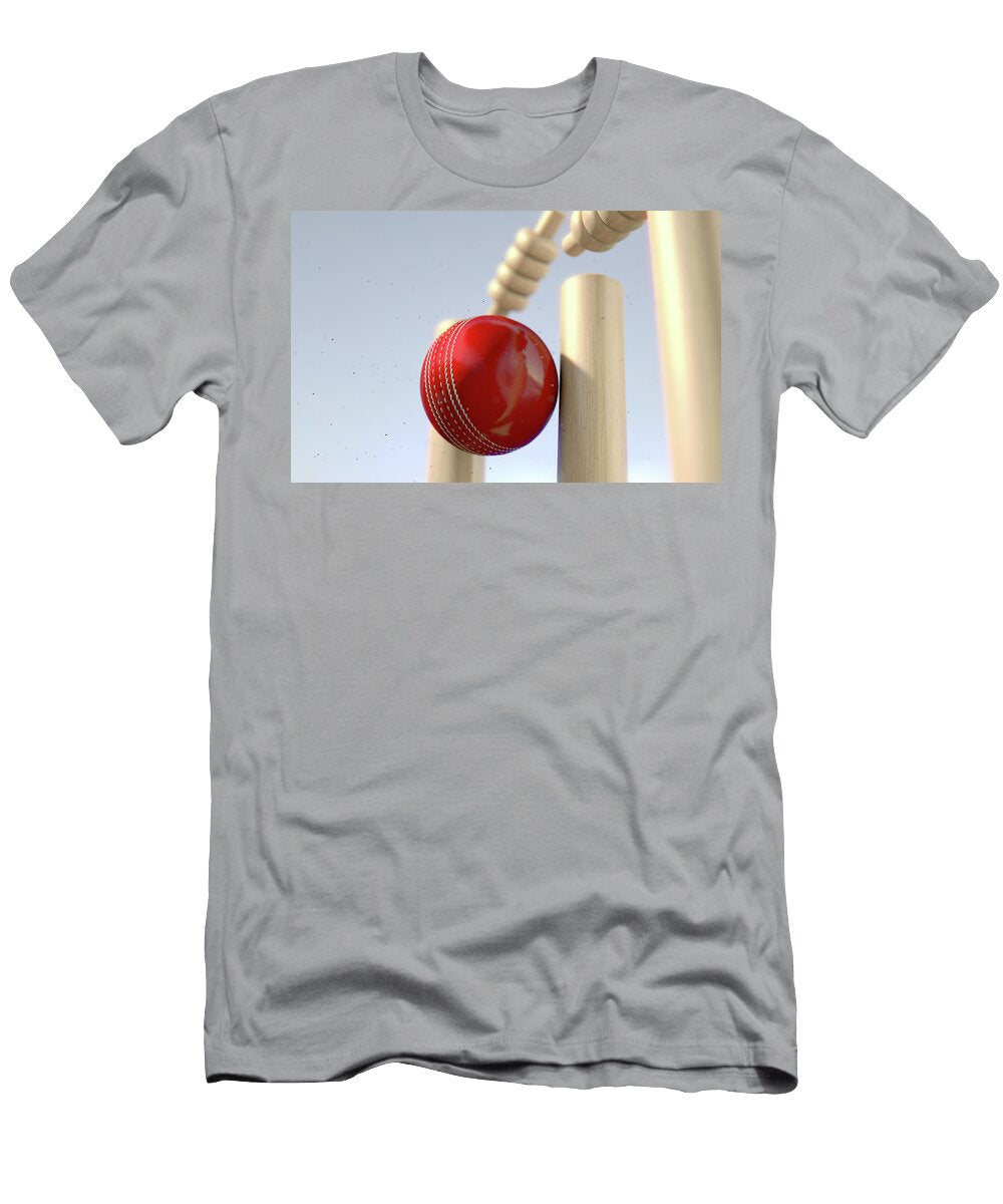 6 Cricket Ball Hitting Wickets Allan Swart T-Shirt