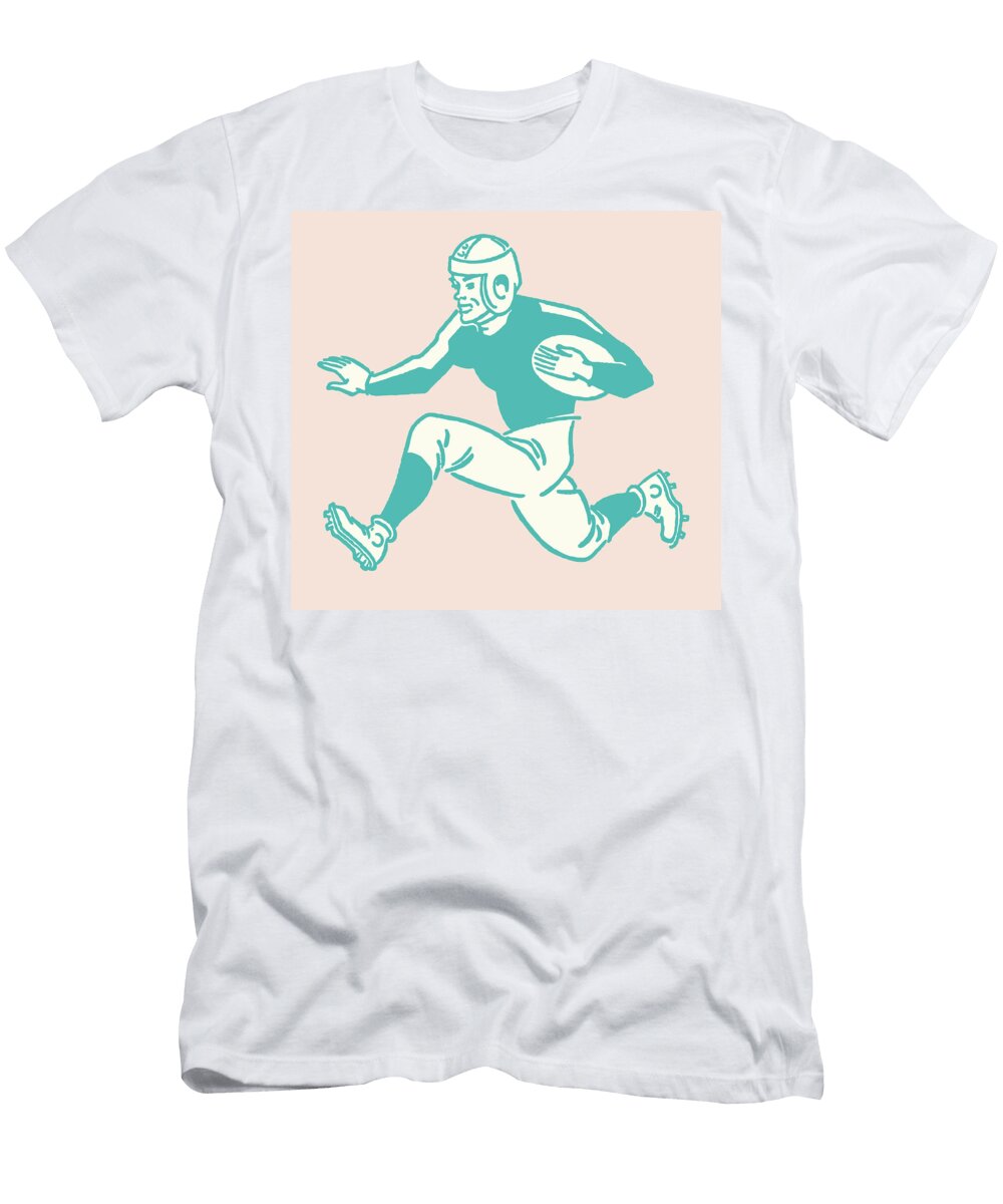6 Football Player Rushing with Ball Csa Images T-Shirt