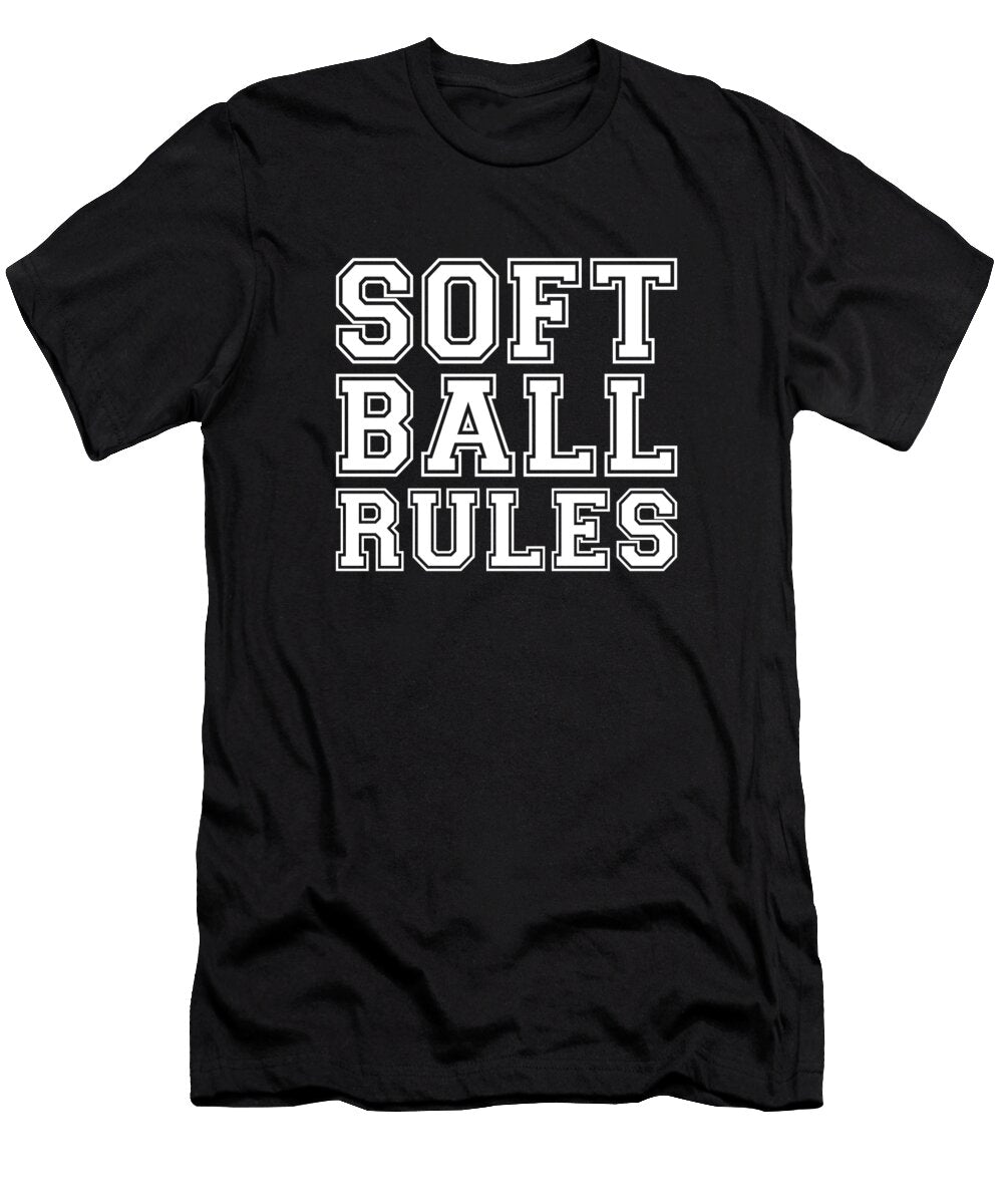 6 Softball Catcher Batter Pitcher Softball Crazy Squirrel T-Shirt
