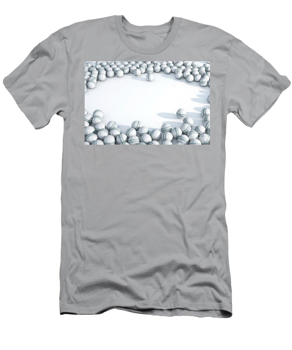 6 White Cricket Sports Ball Array Allan Swart T-Shirt