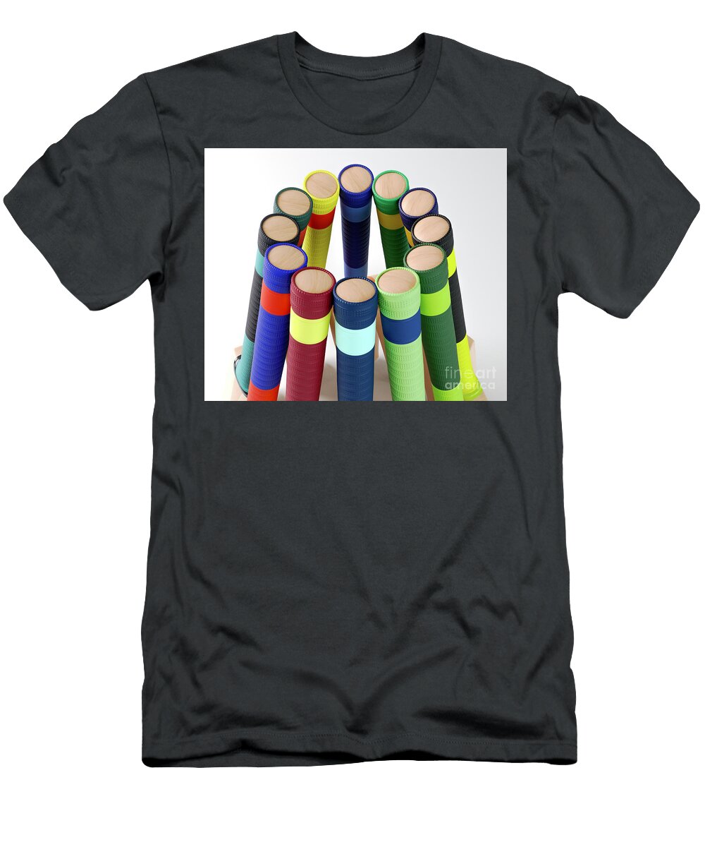 7 Circular Array of Cricket Bats Allan Swart T-Shirt