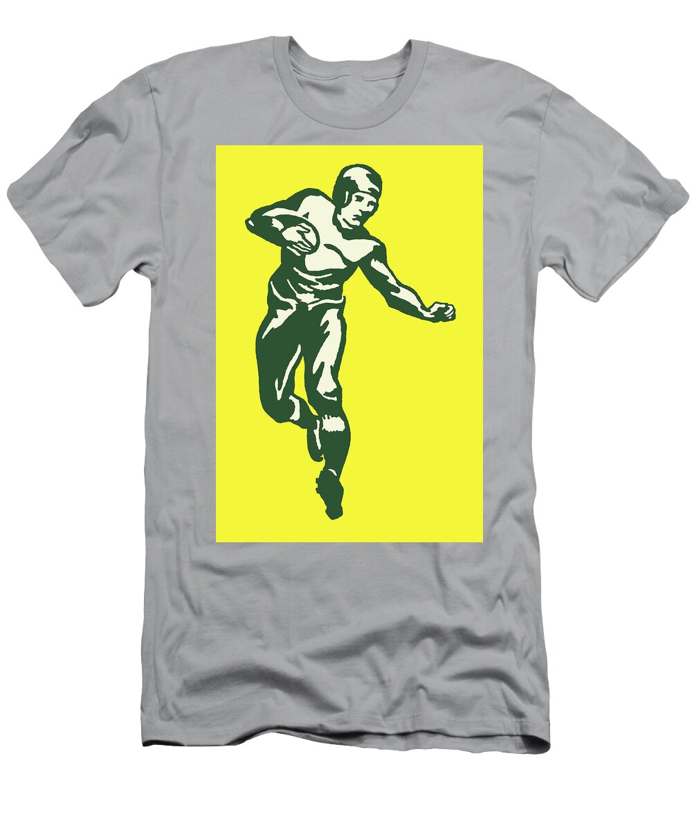 7 Football Player Rushing with Ball Csa Images T-Shirt