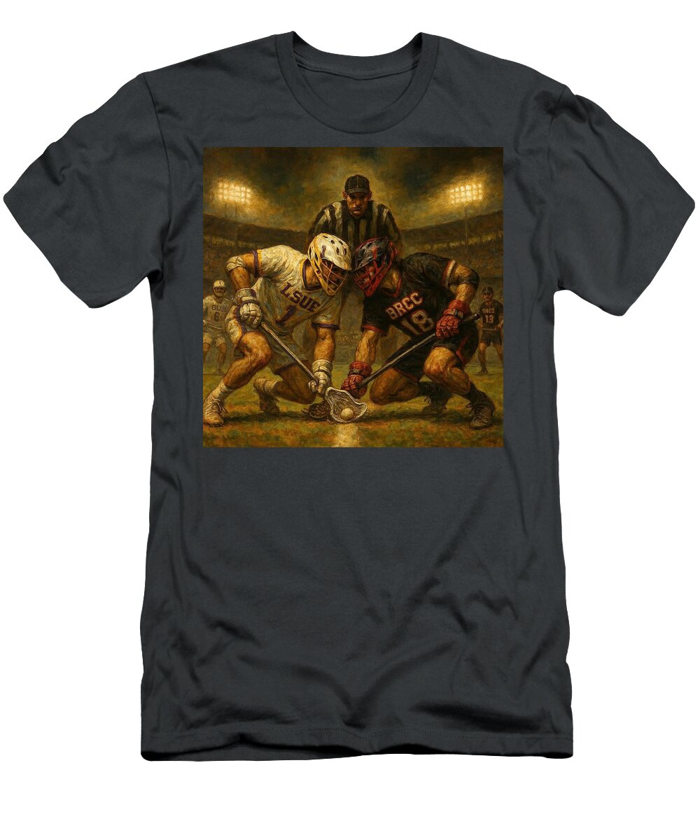 7 Intense Lacrosse Face Off James Spears T-Shirt