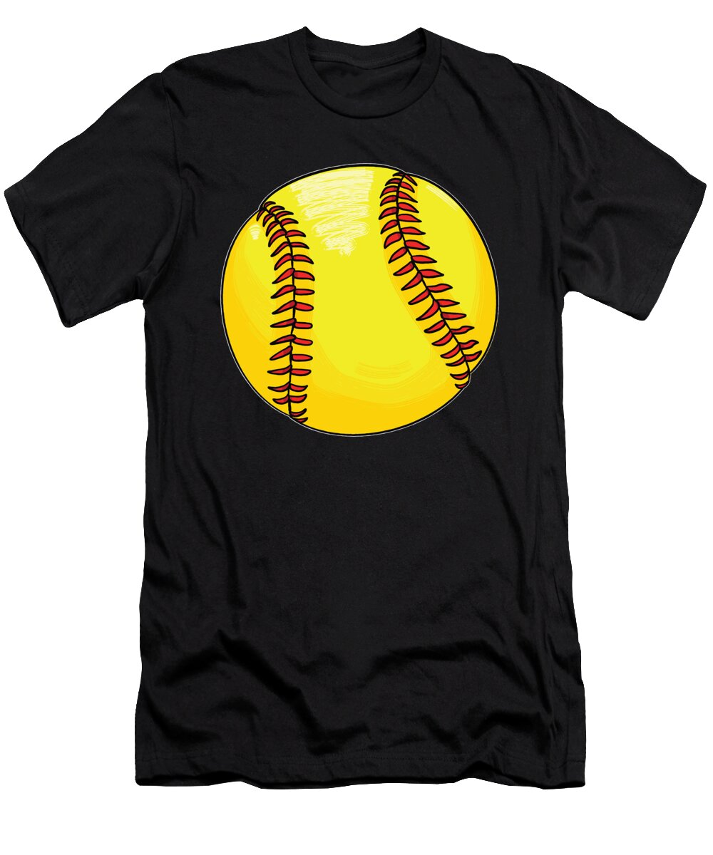 7 Softball Batter Pitcher Catcher Softball Crazy Squirrel T-Shirt