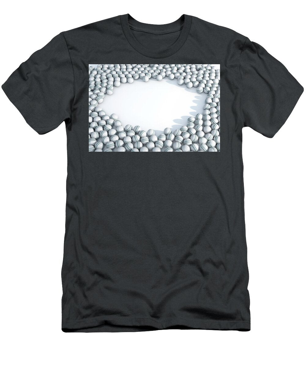 7 White Cricket Sports Ball Array Allan Swart T-Shirt