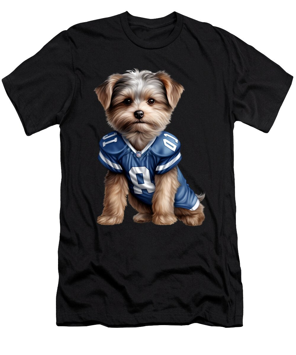 8 American Football Puppy Touchdown Quarterback Linebacker Dog Heidi Joyce T-Shirt