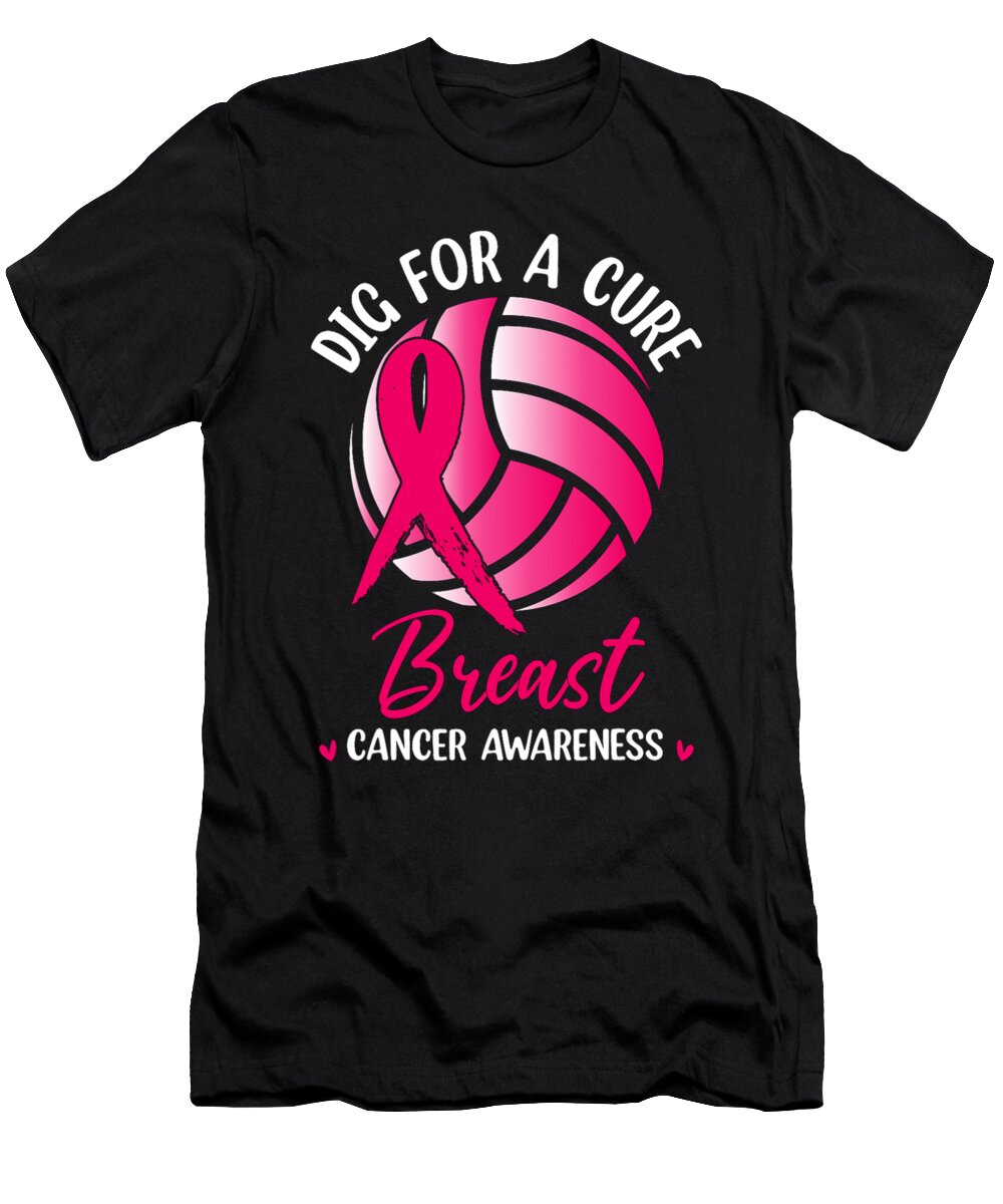 8 Dig for Cure Ribbon Volleyball Breast Cancer Natalie Lidford T-Shirt