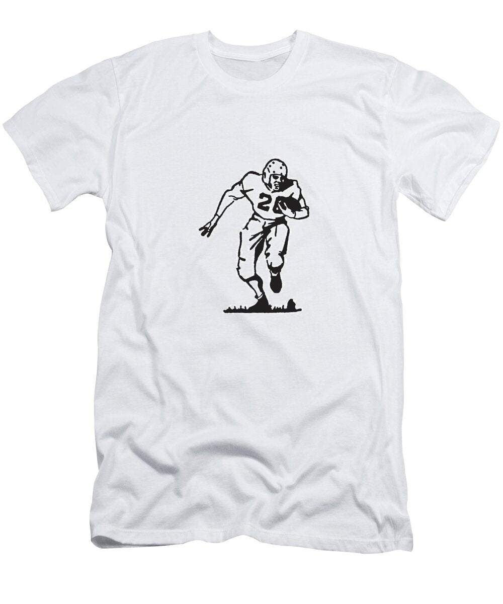 8 Football Player Rushing with Ball Csa Images T-Shirt
