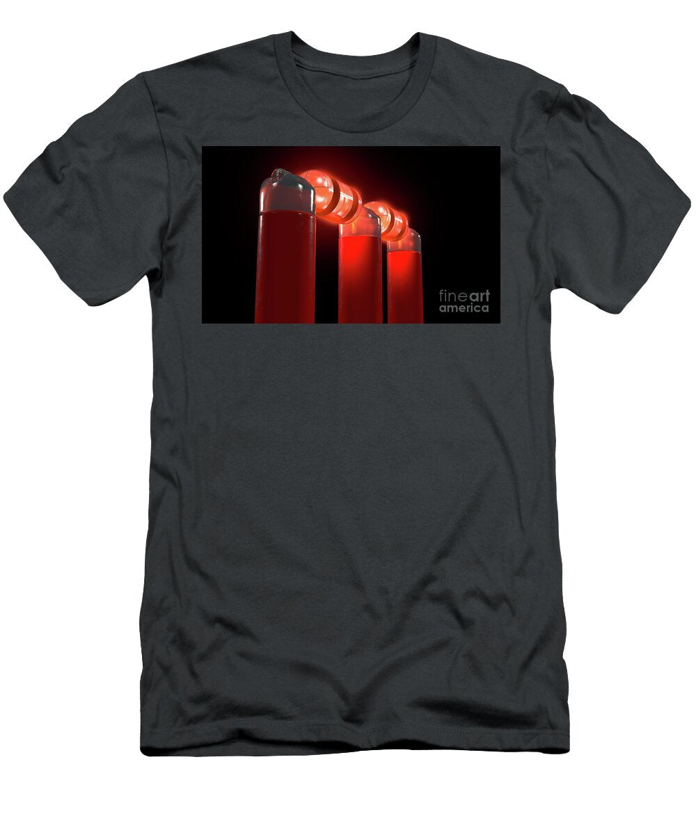 8 Illuminated Cricket Wicket Stumps Allan Swart T-Shirt