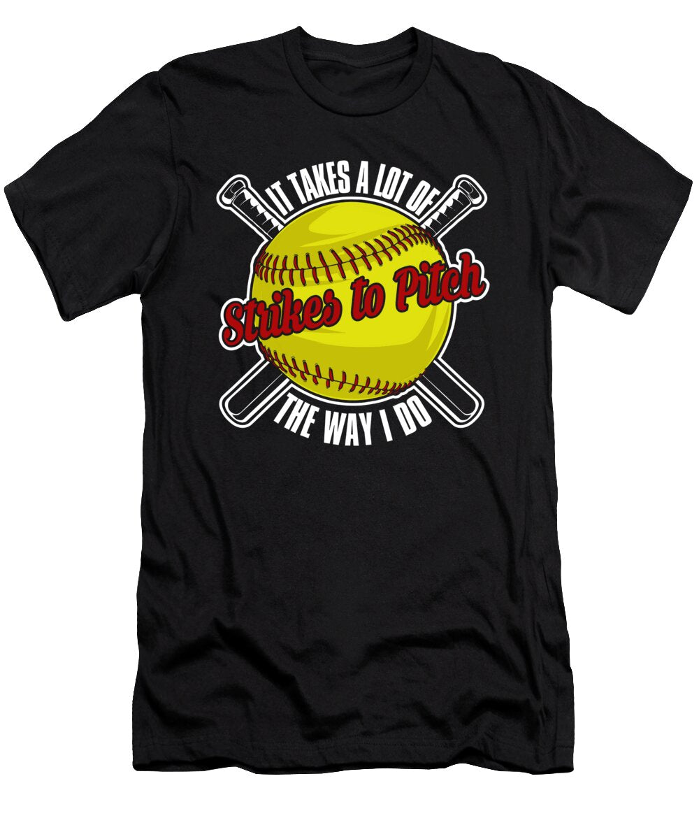 8 Softball Catcher Batter Softball Pitcher Crazy Squirrel T-Shirt