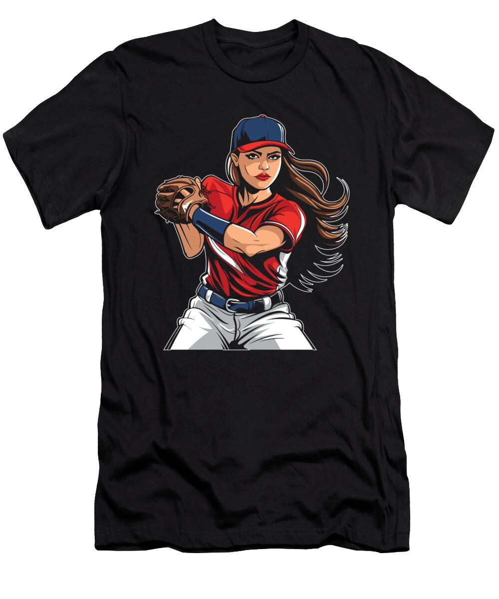 8 Softball Catcher Pitcher Batter Softball Crazy Squirrel T-Shirt