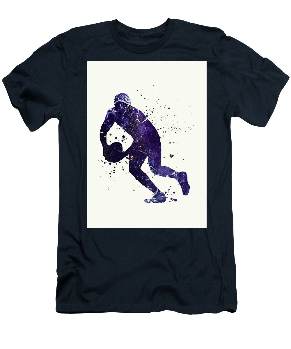 8 Watercolor Rugby Player Watercolor Print Rugby Player Man Boy Nursery Dorm Room Ball Poster Wall Art Leith Huber T-Shirt