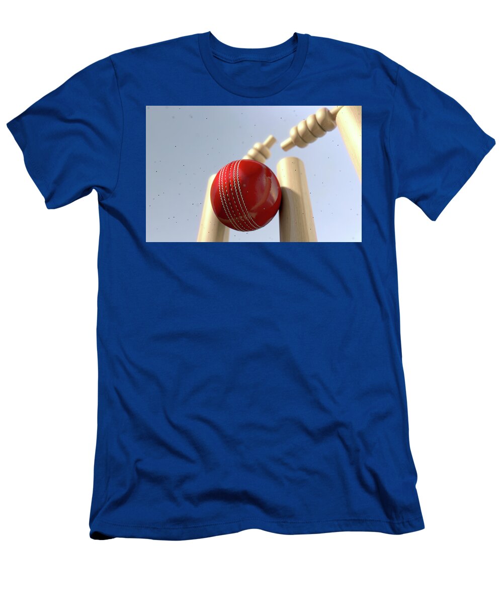 9 Cricket Ball Hitting Wickets Allan Swart T-Shirt