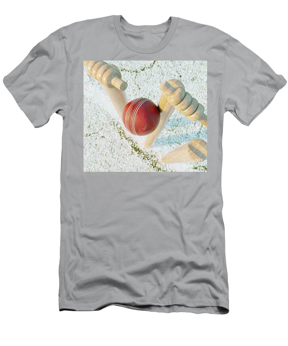 9 Cricket Wicket Stumps Allan Swart T-Shirt