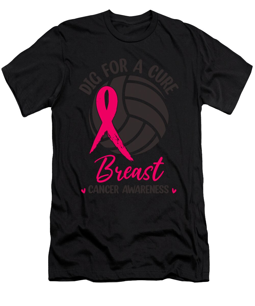 9 Dig for Cure Ribbon Volleyball Breast Cancer Natalie Lidford T-Shirt