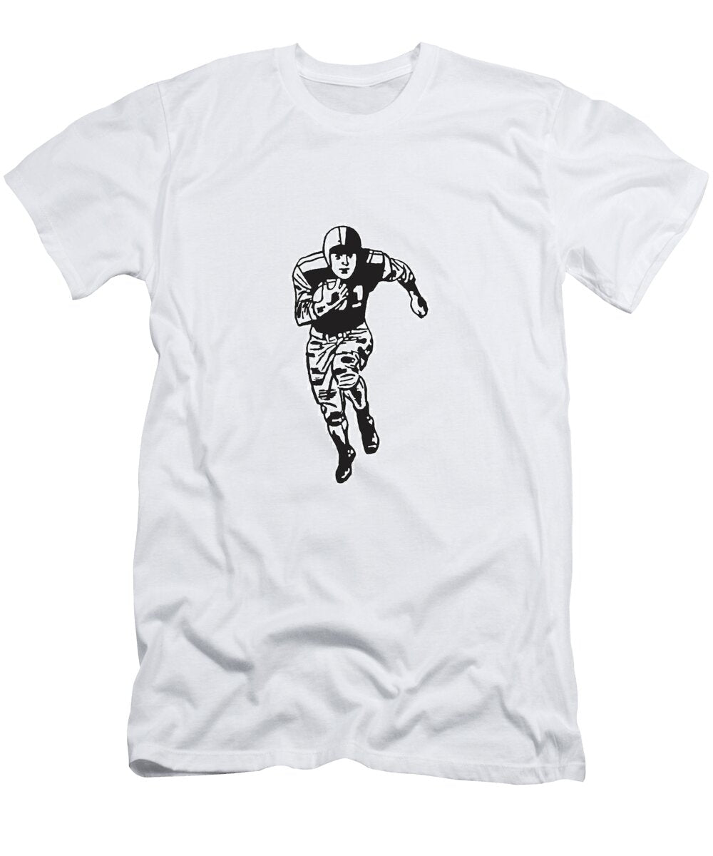 9 Football Player Rushing with Ball Csa Images T-Shirt