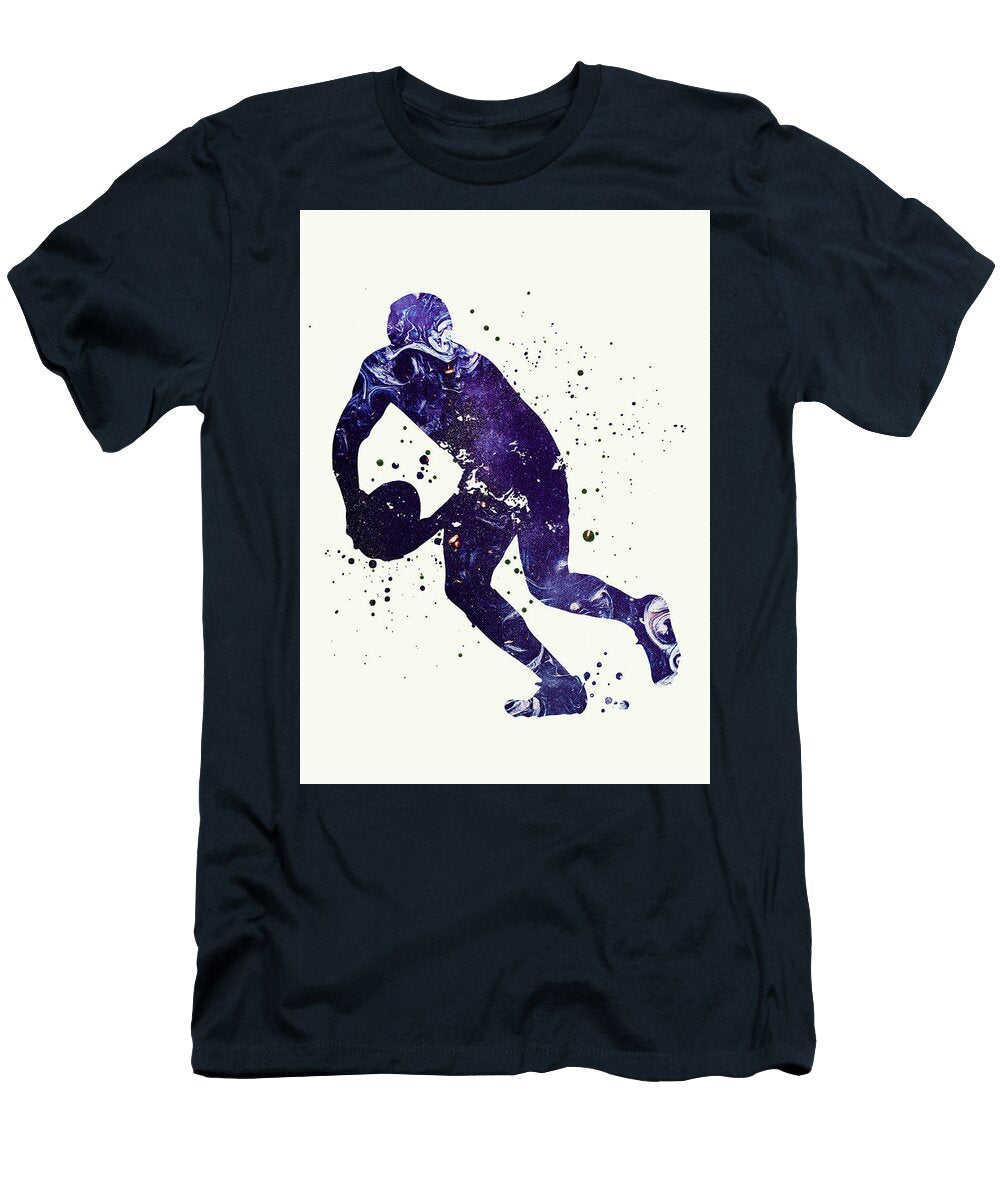 9 Watercolor Rugby Player Watercolor Print Rugby Player Man Boy Nursery Dorm Room Ball Poster Wall Art Leith Huber T-Shirt