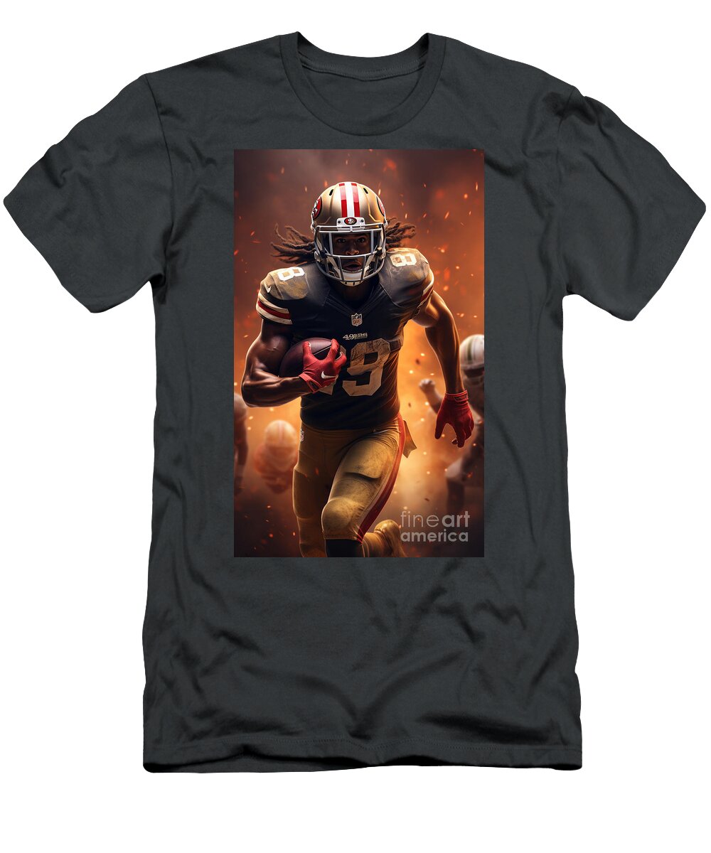 A Background with an NFL Game Where the Rb Runs Bbcd Dfe Dcadbcee By Asar Studios Artistic Rifki T-Shirt