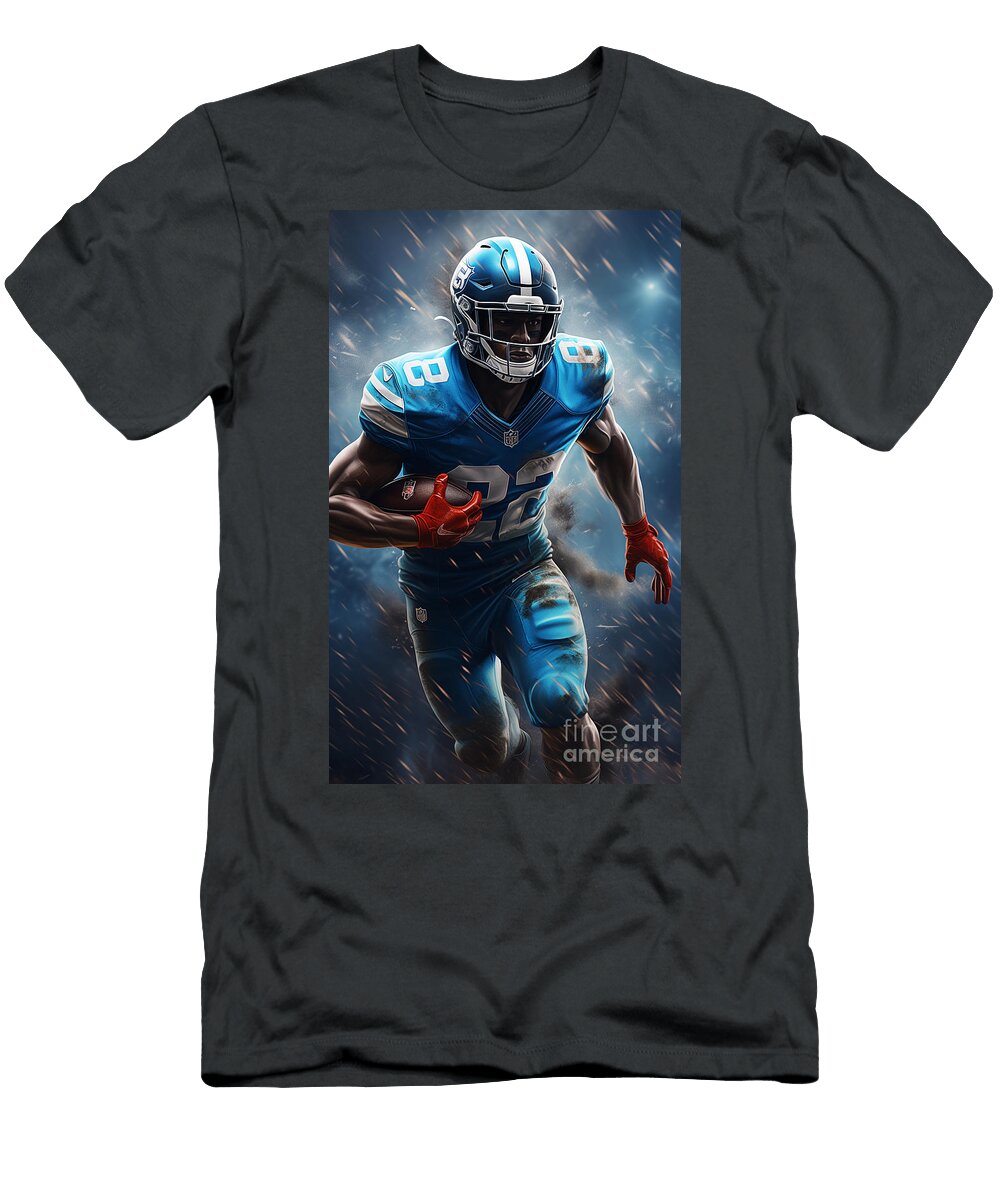 A Background with an NFL Game Where the Rb Runs Bfc Fbe Dea Bd Beb By Asar Studios Artistic Rifki T-Shirt