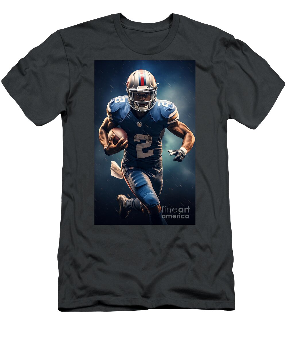 A Background with an NFL Game Where the Rb Runs Cbca Ea Fe Fcbbeb By Asar Studios Artistic Rifki T-Shirt
