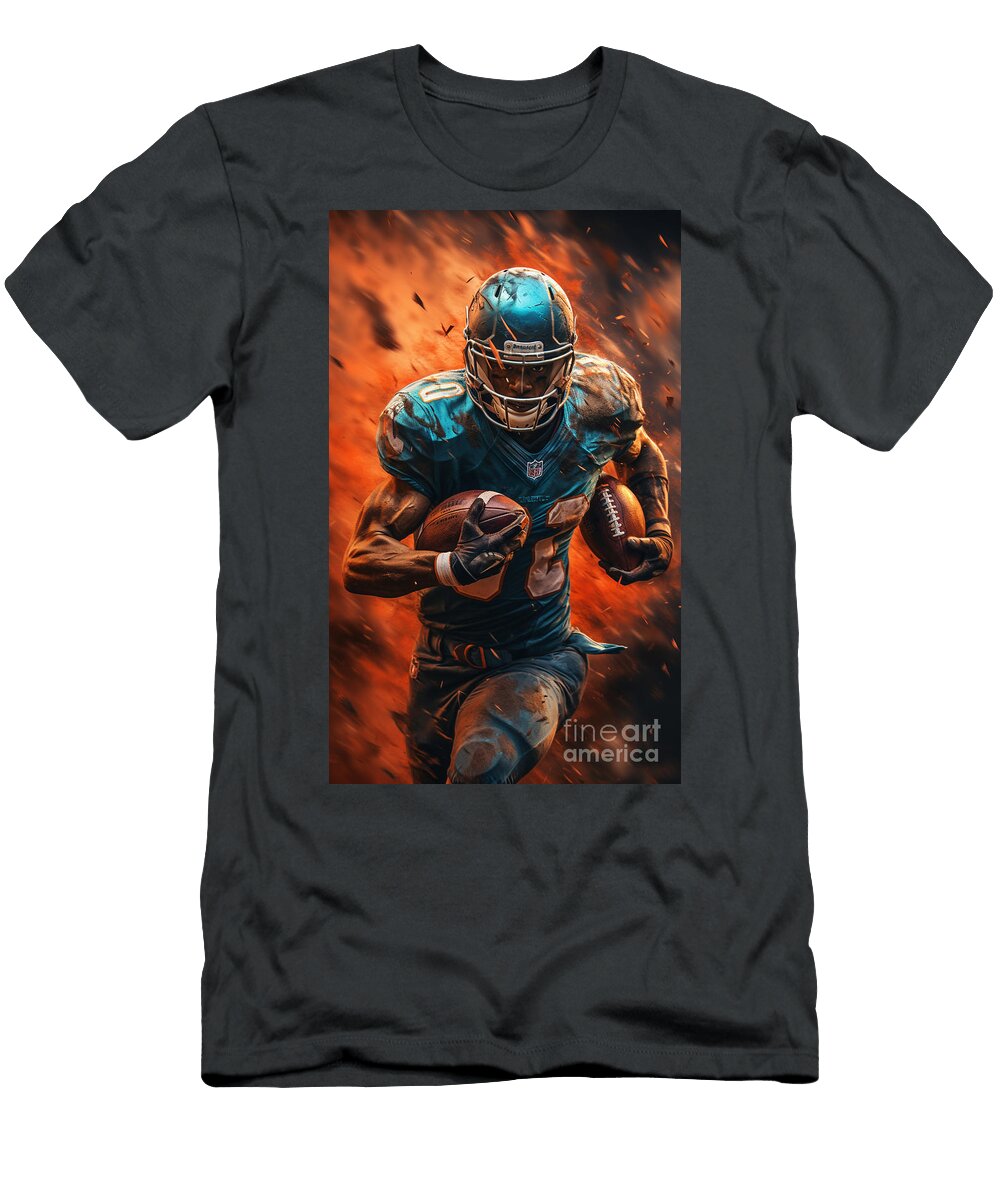 A Background with an NFL Game Where the Rb Runs E E a Ac Fadee By Asar Studios Artistic Rifki T-Shirt