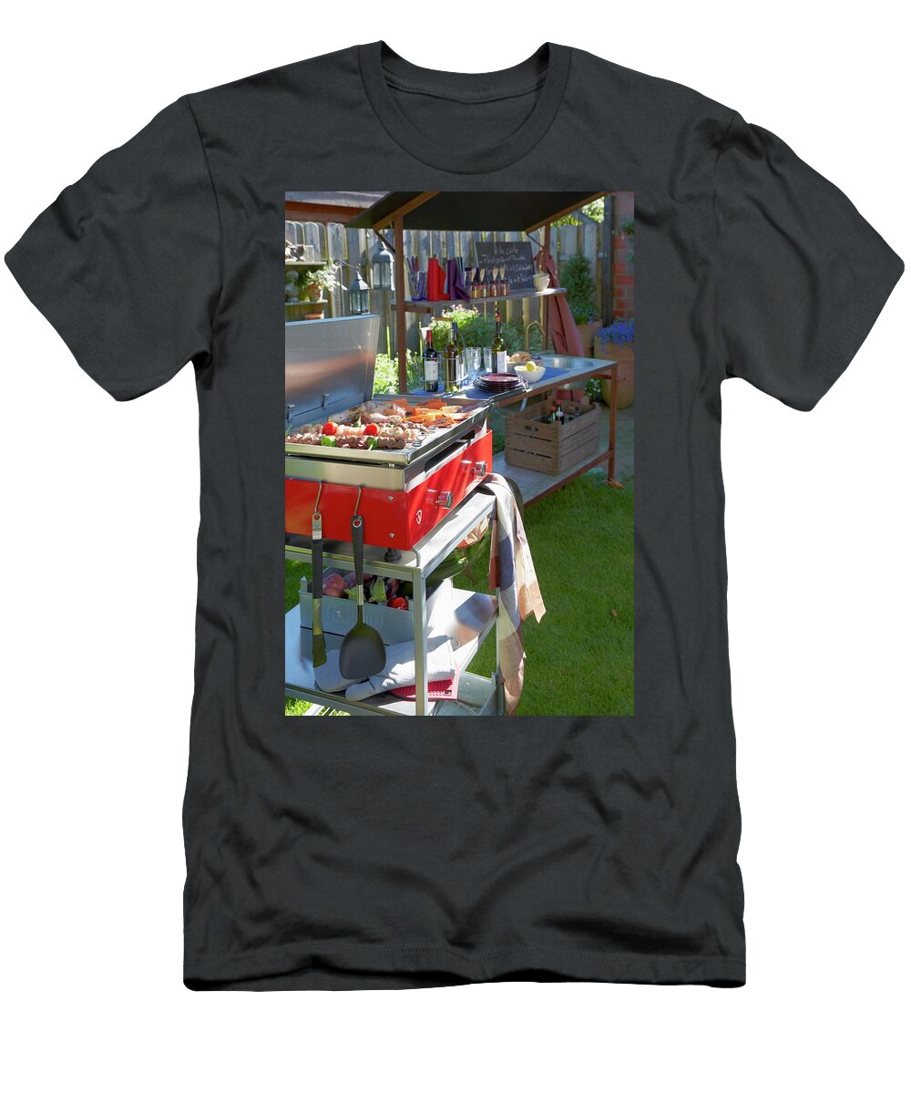 A Barbecue and Utensils for a Garden Party Jalag Olaf Szczepaniak T-Shirt
