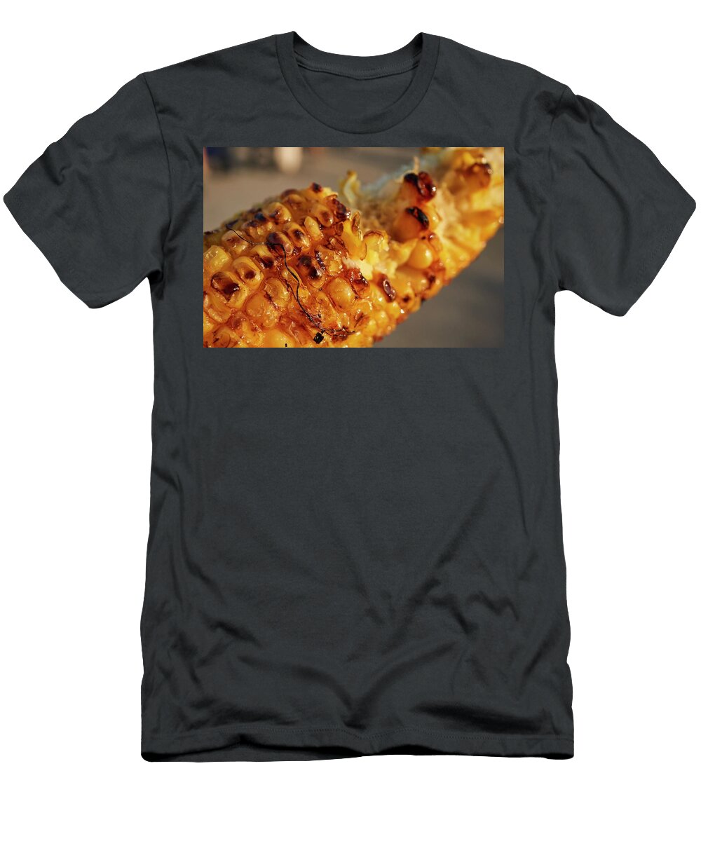 A Grilled Corn Cob with a Bite Taken Out At a Market in New York Brian Yarvin T-Shirt