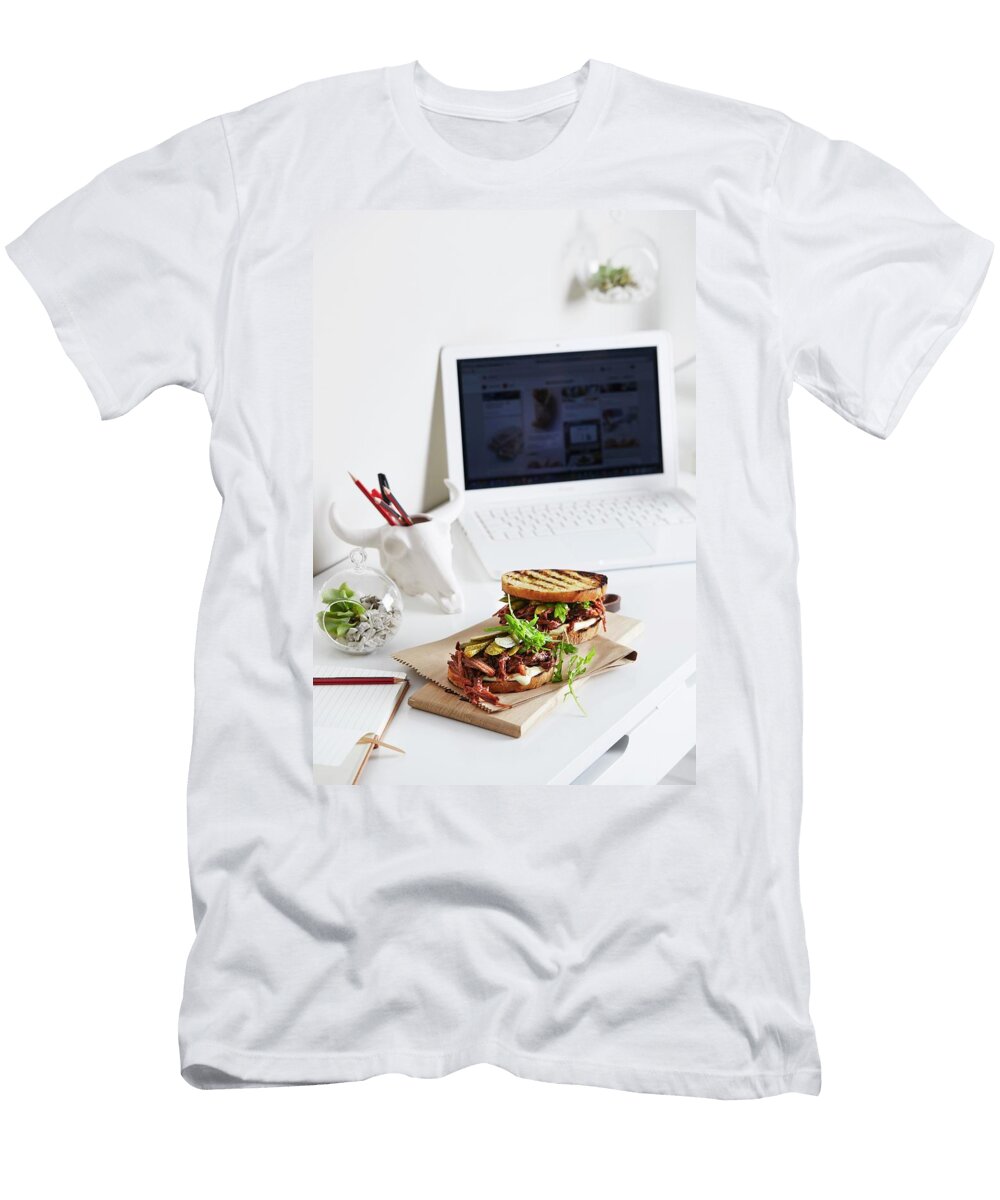 A Grilled Sandwich with Mayonnaise Cucumber and Rocket Great Stock T-Shirt