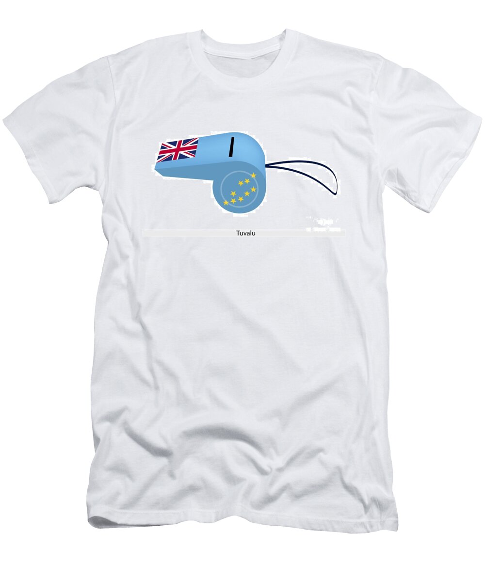 A Light Blue Whistle of Tuvalu Flag Iam Nee T-Shirt