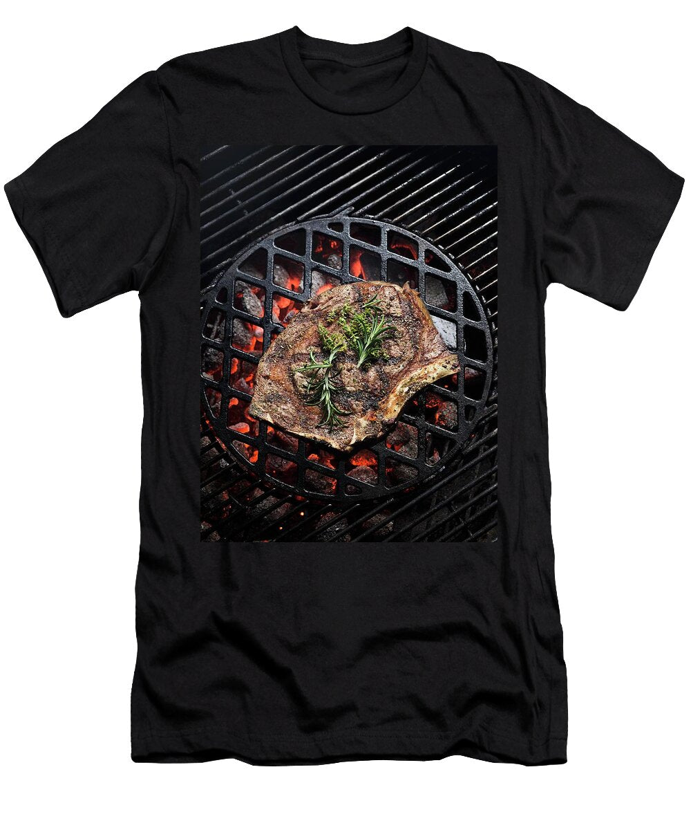 A Rib Eye Steak with Herbs on a Barbecue Jalag Markus Bassler T-Shirt