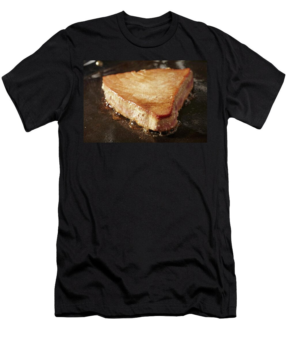A Tuna Steak Searing on a Comal a Latin American Flat Grill Brian Yarvin T-Shirt