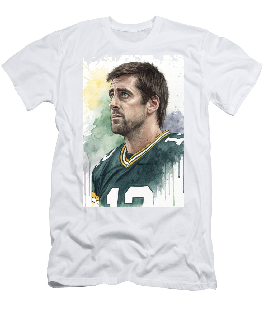 Aaron Rodgers Watercolors Portrait Carlos V T-Shirt