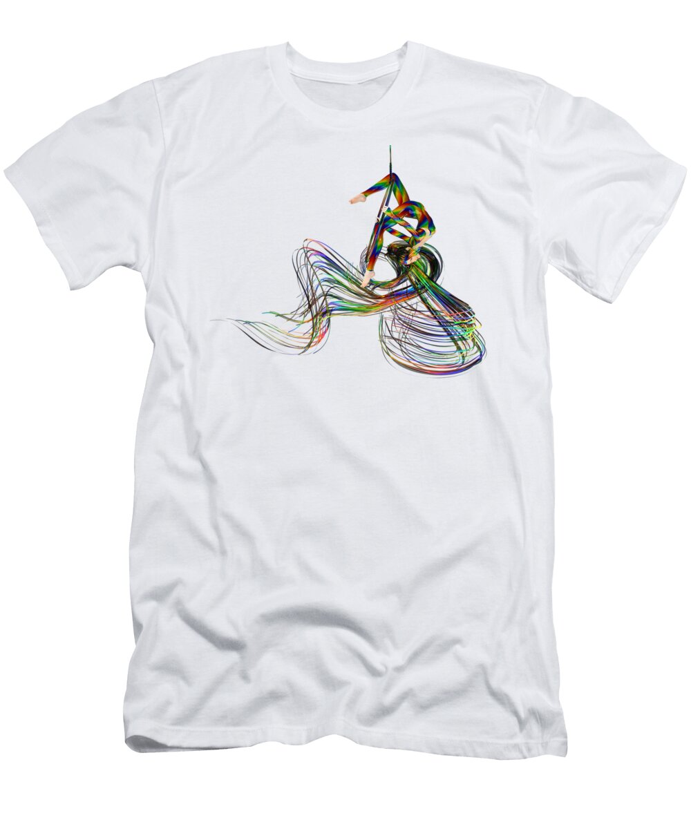 Aerial Hoop Dancing Ribbons of Hair Betsy Knapp T-Shirt