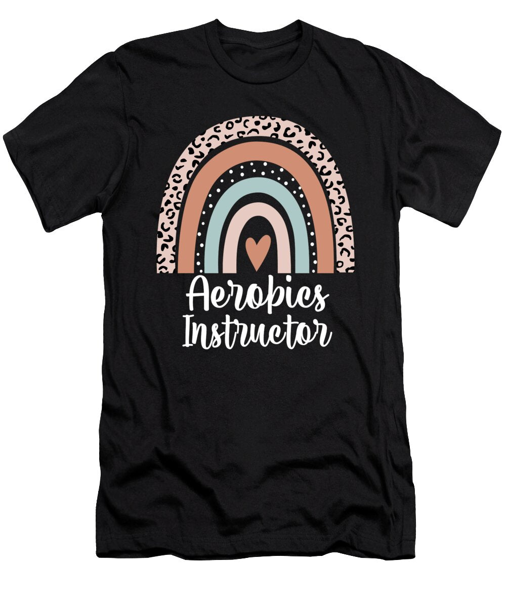 Aerobics Instructor Rainbow Leopard Heart Appreciation Jensen Cena T-Shirt