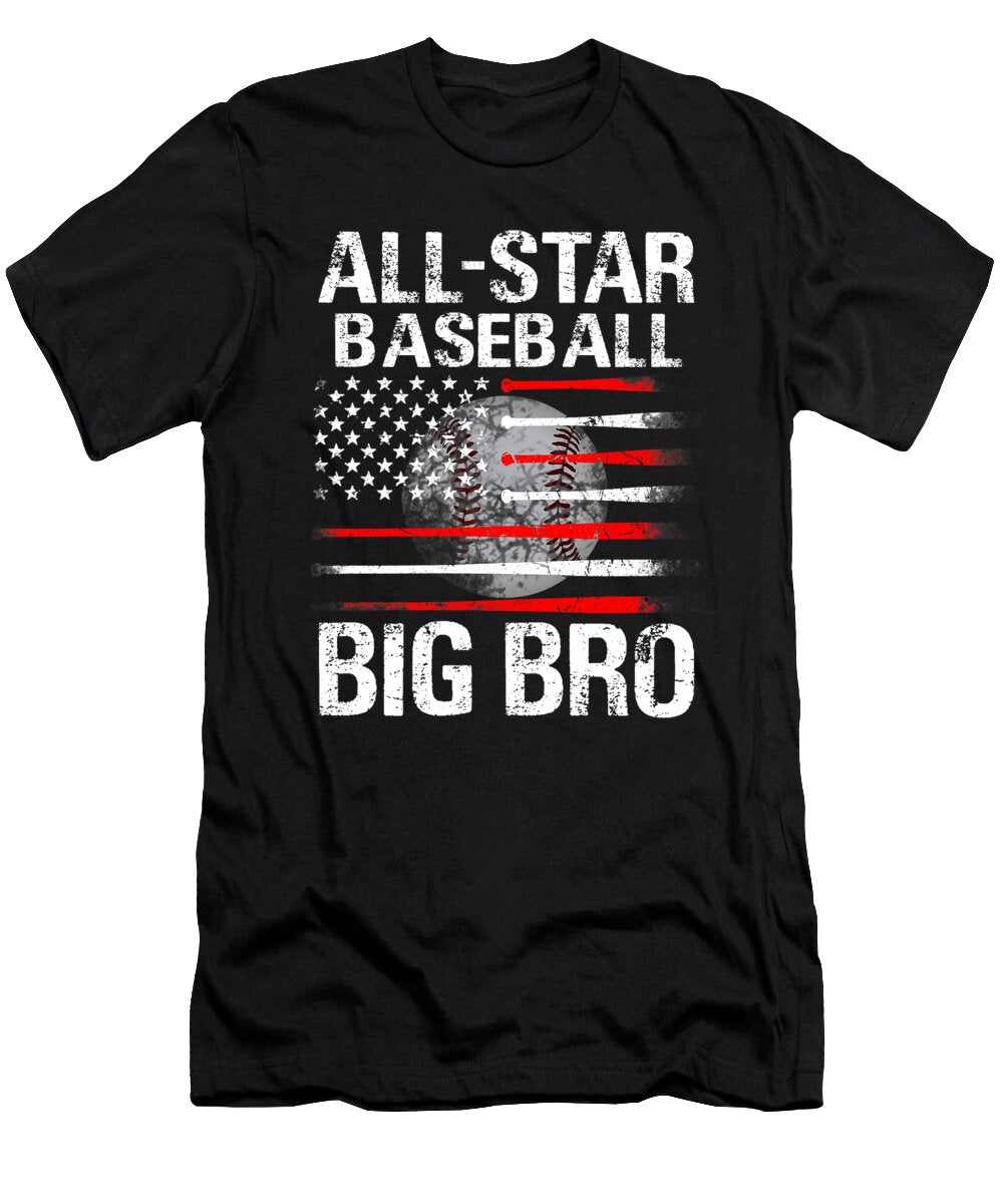 All Star Baseball Big Bro USA Flag Dhbubble T-Shirt