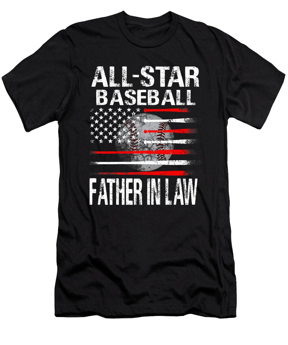 All Star Baseball Father in Law USA Flag Dhbubble T-Shirt