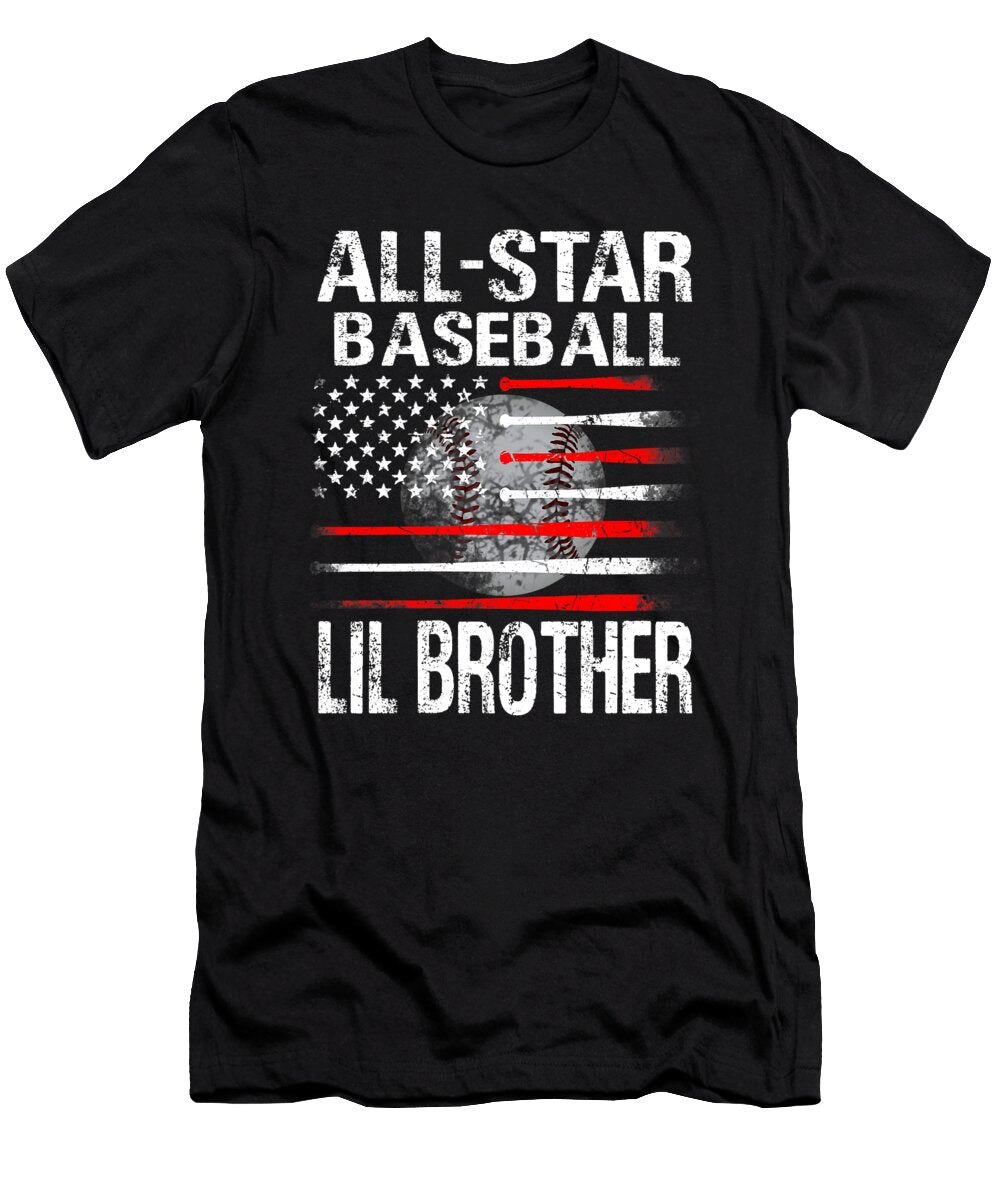 All Star Baseball Lil Brother USA Flag Dhbubble T-Shirt