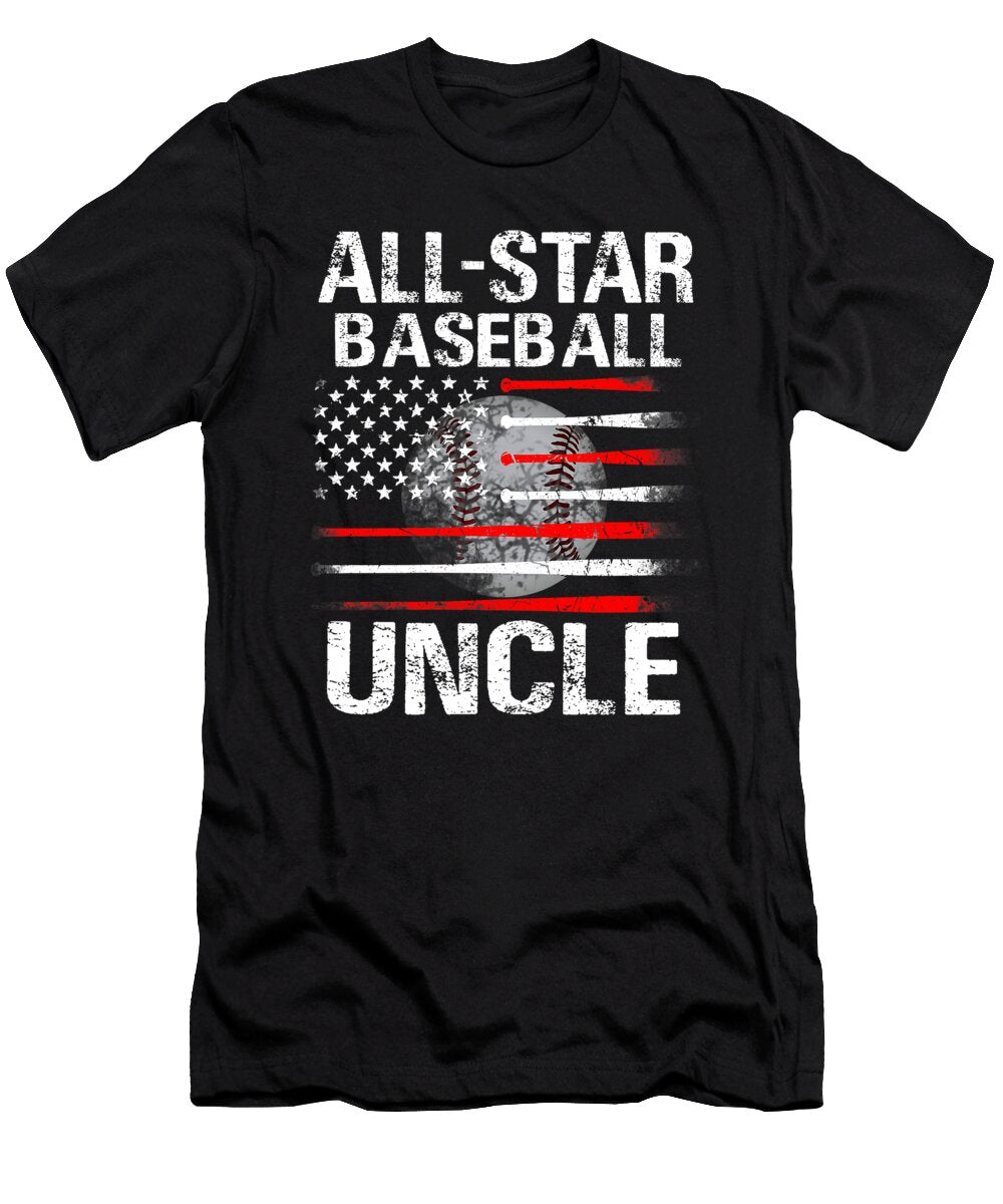 All Star Baseball Uncle USA Flag Dhbubble T-Shirt