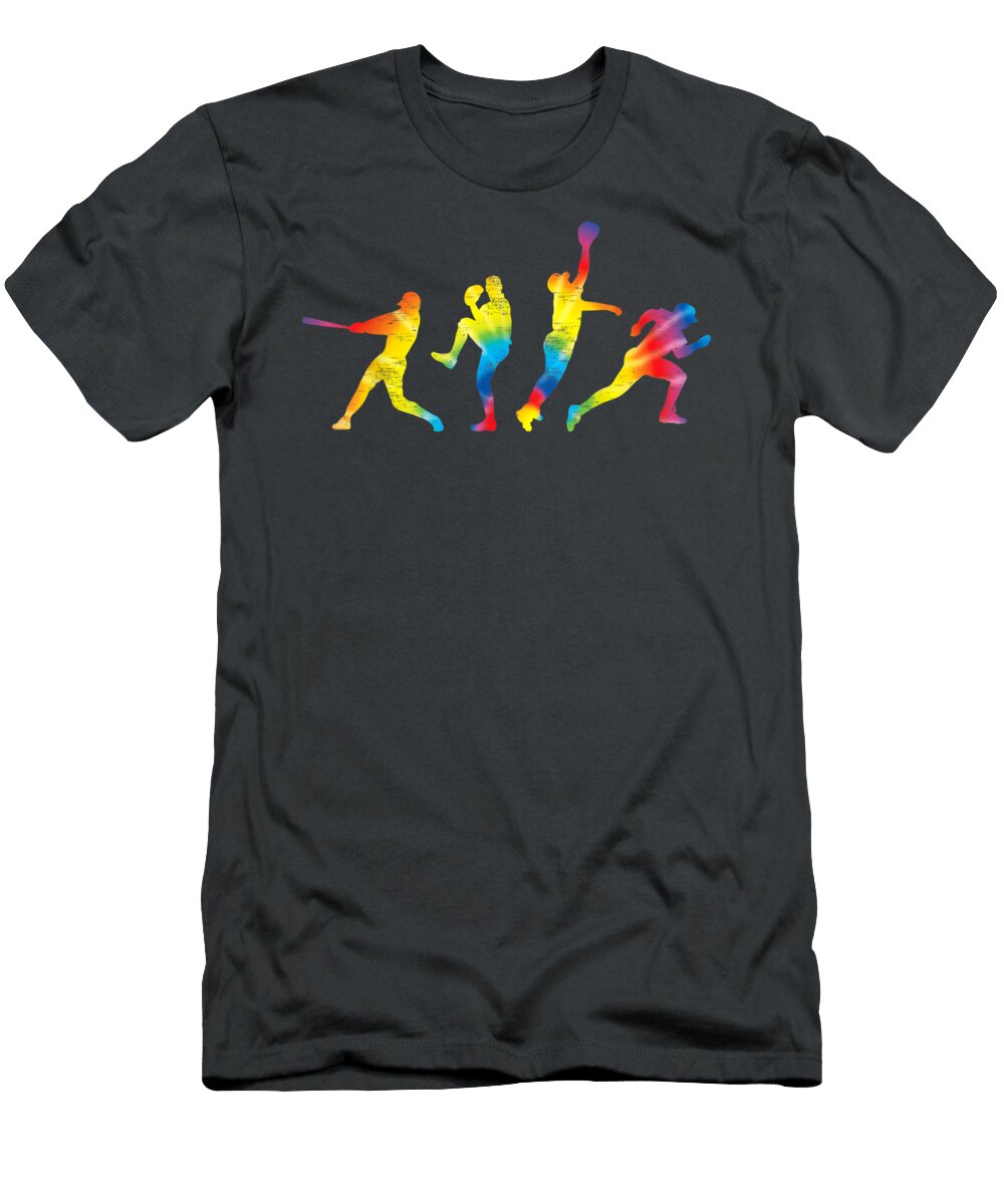 All Tie Dye Retro Catcher Pitcher Batter Corey Nira T-Shirt