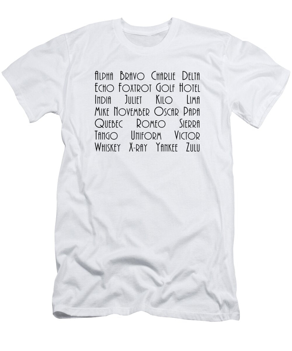 Alpha Bravo Charlie Phonetic Alphabet Delphimages Photo Creations T-Shirt