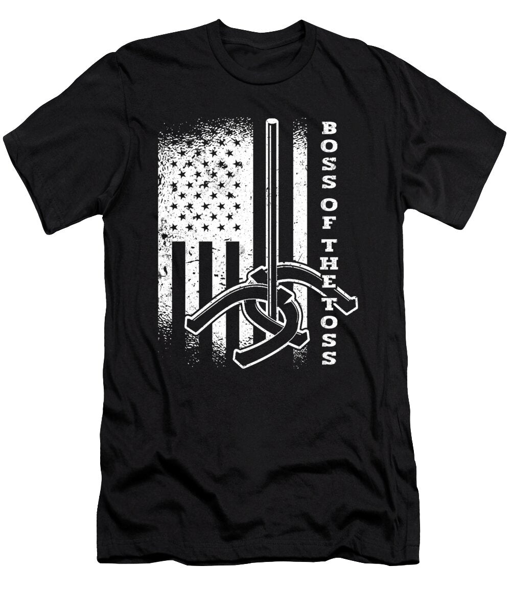 American Flag Horseshoe Pitching Me T-Shirt