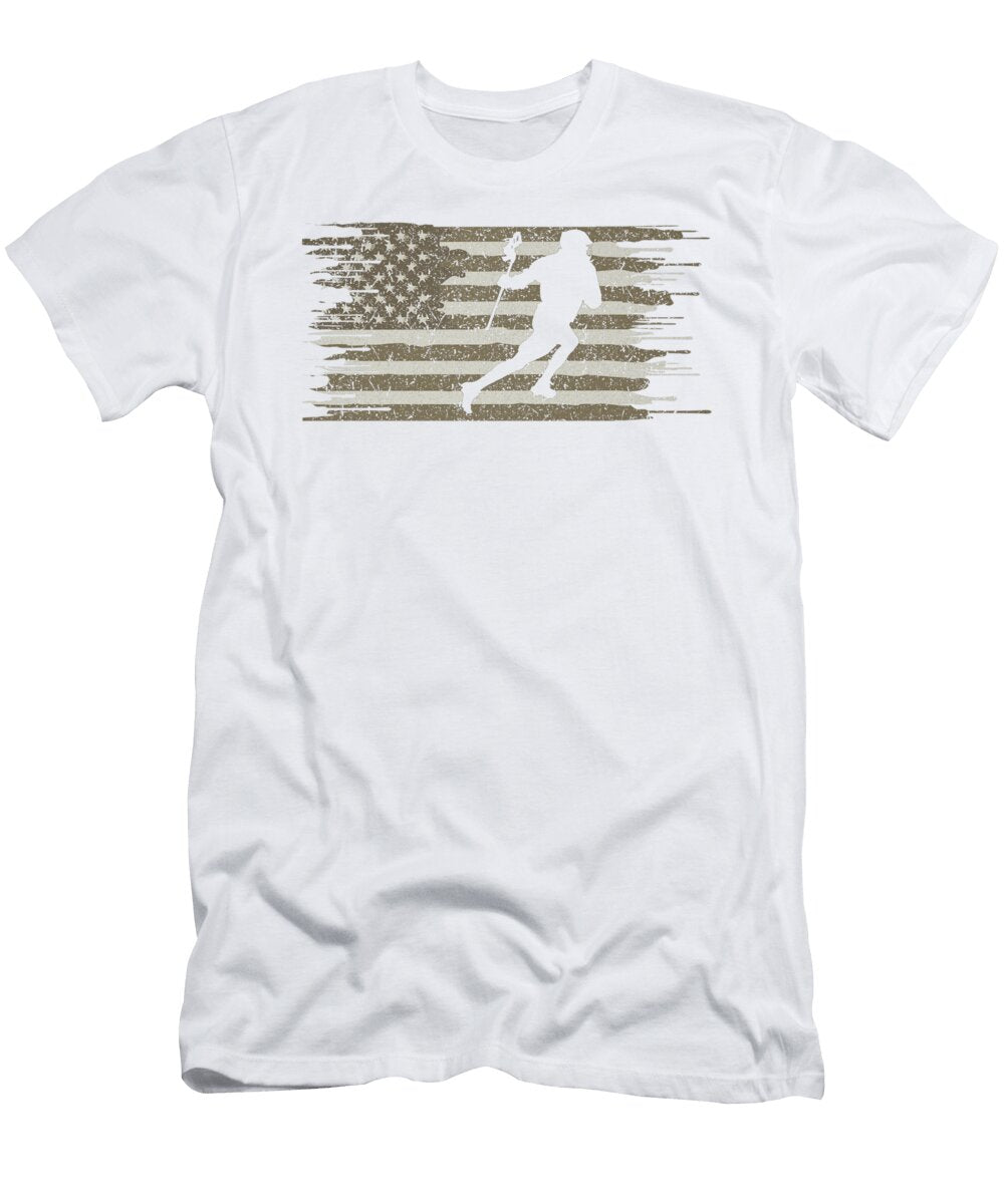 American Flag Lacrosse Player Vintage Kanig Designs T-Shirt