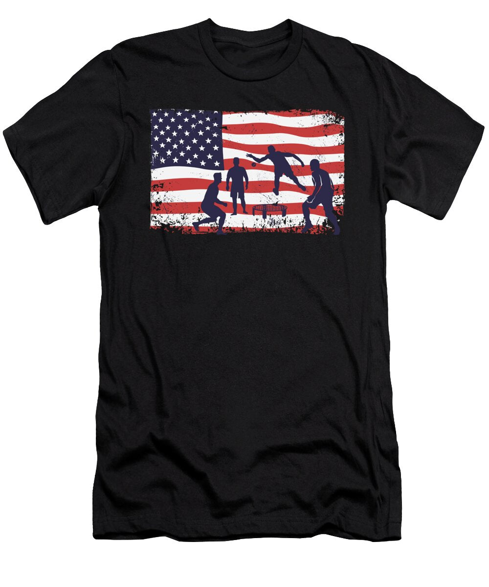 American Flag Roundnet Greenoptix T-Shirt