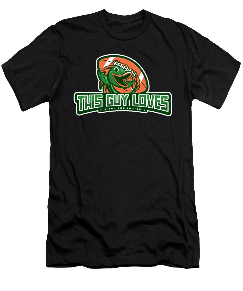 American Football and Fishing Hobby Gift Idea Justus Ratzke T-Shirt