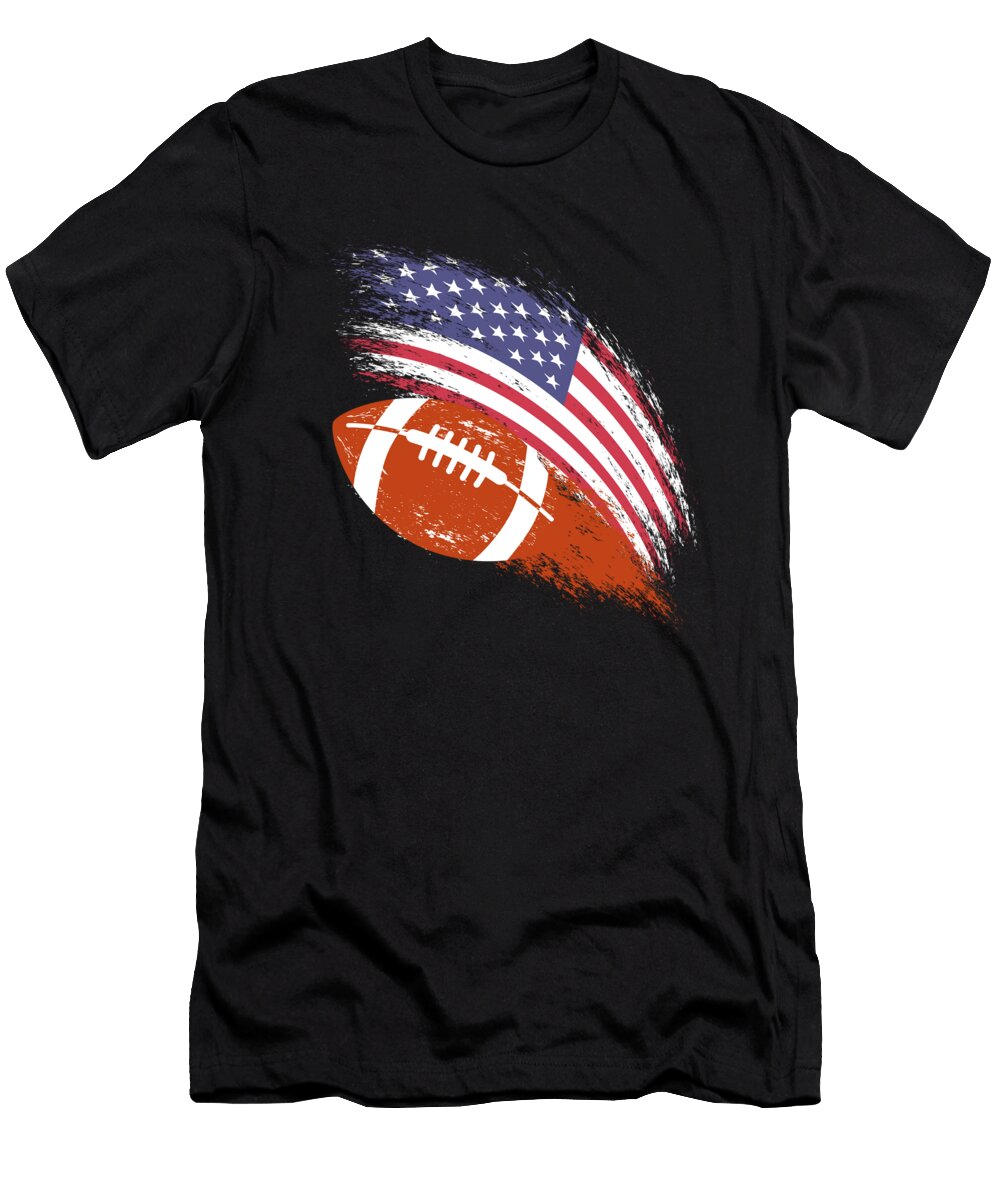 American Football Flag Sports Moon T-Shirt
