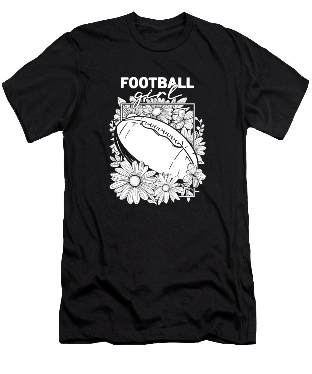 American Football Footballer Player Football Girl Crazy Squirrel T-Shirt