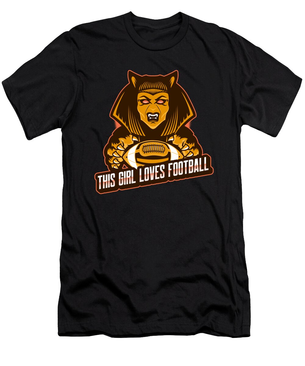 American Football Girl Woman Equipment Gift Justus Ratzke T-Shirt